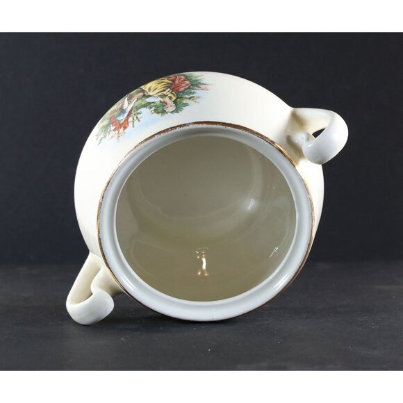 Sugar Bowl & Lid Colonial Couple Homer Laughlin Liberty Style #F54N6 U.S.A 1950s - Picture 12 of 14